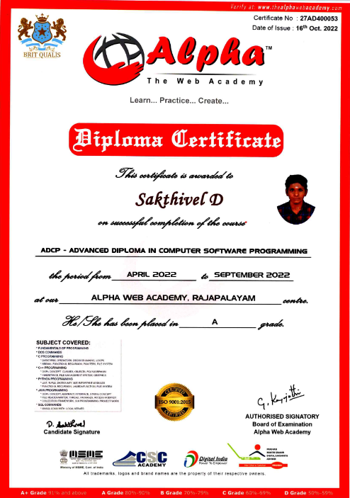 Advanced Diploma in Computer Software Programming, image 1 of 1